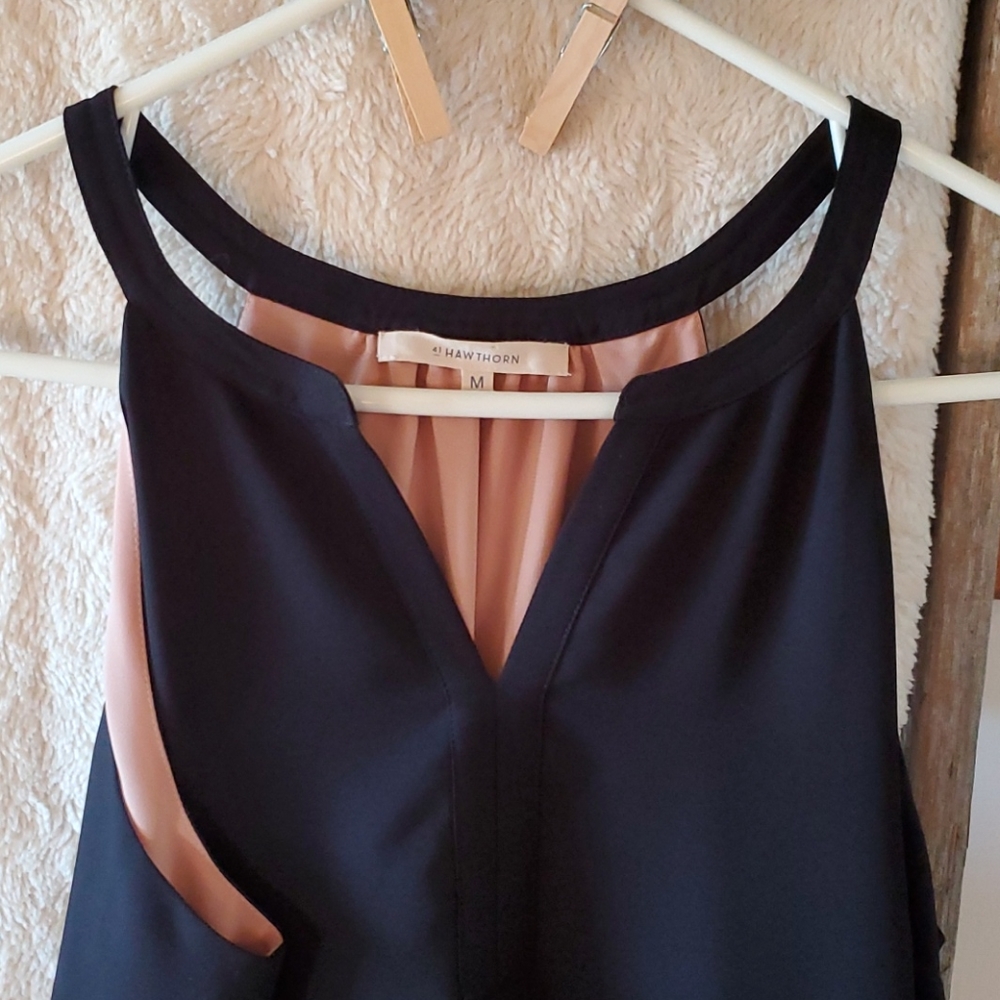 Dressy black floral cut out detail top